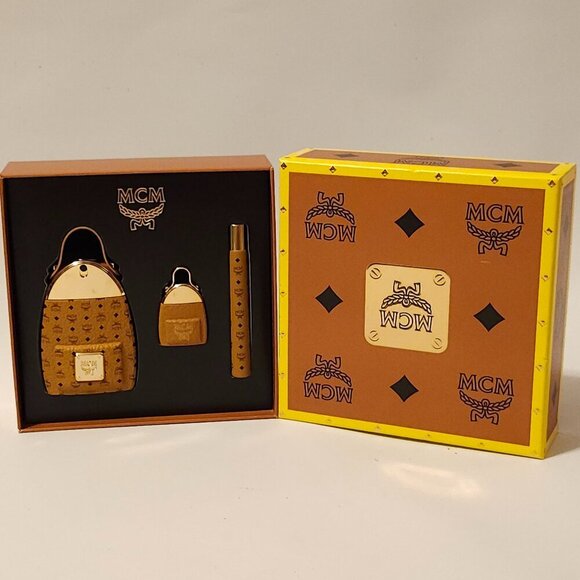 Michael Cromer Munich MCM Gift Set 3 Piece Roller Ball BNIP Cognac Viseto laurel - Picture 1 of 10